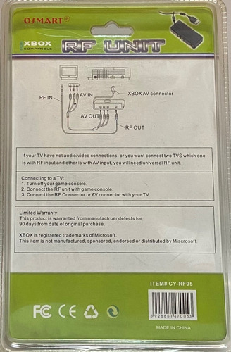 Rf Xbox Clasic A Coaxial/rca Conecta Tu Consola Al Tv Viejo