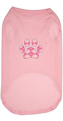 Ropa Gato - Mirage Pet Products Argyle Paw Pink Screen Print