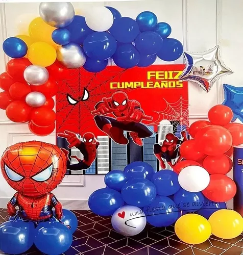 Set Decoración Globos Spiderman Fiesta Cumpleaños Infantil