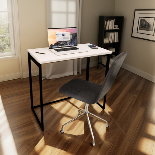 Mesa Escrivaninha Estudo Dobrável Compacta Cs 80cmx45cm Off White