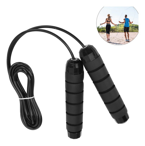 Cuerda De Saltar Antideslizante Ajustable De 3 M Negro