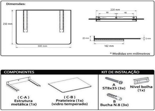 Imagem 6 de 10 de Suporte De Parede Para Dvd Decodificador Sky Net De Parede