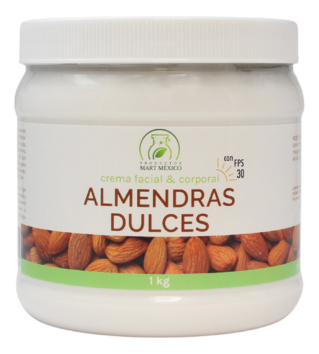 Crema De Almendras Dulces Con Filtro Piel Tersa 1 Kg