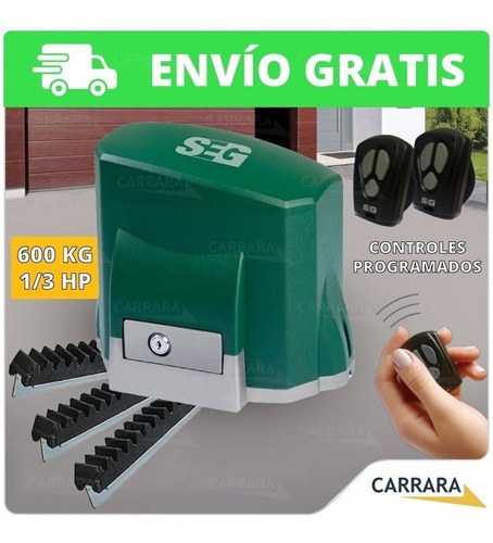 Kit Motor Seg 600 Kg Porton Automatico Corredizo A Control