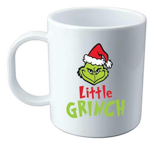 Taza Plástico Blanca Sublimada Personalizada Little Grinch 