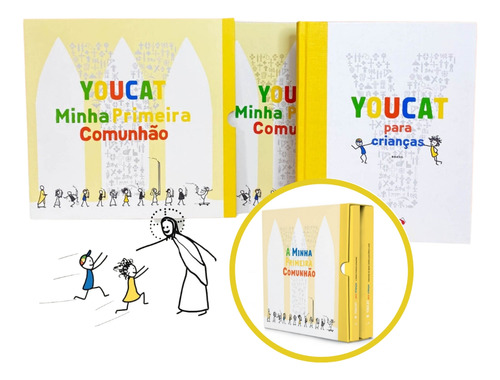 Box Youcat Album Recordação Primeira Comunhão Eucaristia Livro Catecismo Crianças Católico Presente