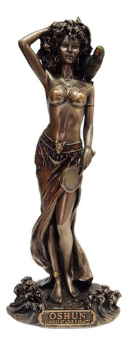 Hermosa Figura Orisha Oshun Con Baño De Bronce Santeria
