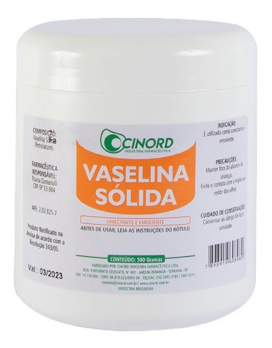 Vaselina Sólida 500g Cinord
