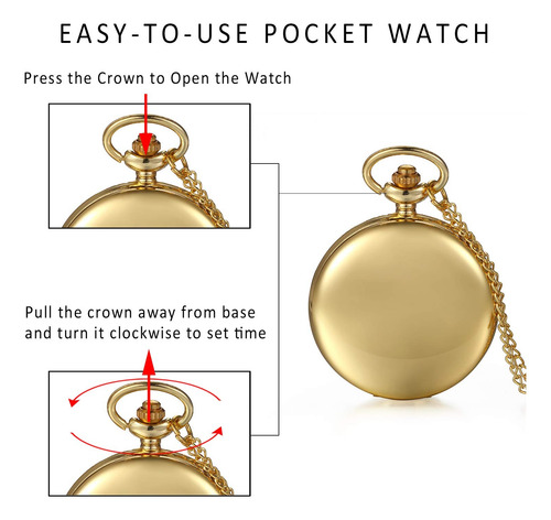 Oro Reloj Bolsillo Con Colgante Para Trajes Peaky Blinders