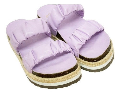 Imagen 6 de 7 de Sandalia Dama Mujer Huarache Corcho Morado Plataforma