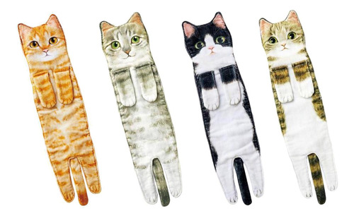 4pcs Multipurpose Funny Hand Towels Drying Absorbent Soft
