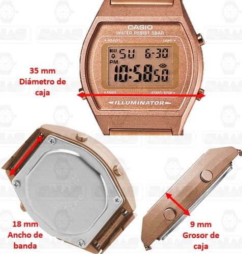 Reloj Casio B640 Rosa Dama Vintage 100% Original Full