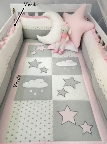 Set De Cuna Para Bebes - Ropa De Cuna- Diseño Bordados