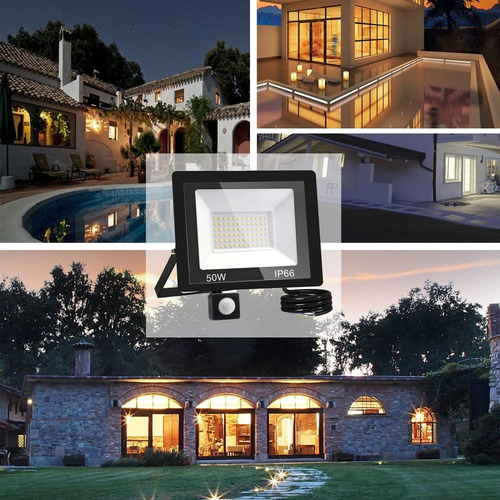 Refletor Led Externo Sensor De Movimento De Holofote 30/50/1