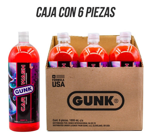 Shampoo Para Autos Gunk Gcc01 1l Caja Con 6 Piezas