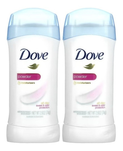 Desodorante Sólido Dove Original Clean - 2 Unidades - Eua Fragrância Powder