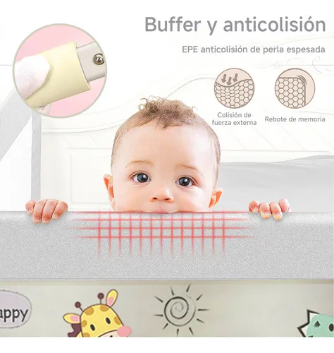 Baranda De Cama Seguridad Bebe Plegable Ajustable