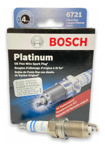 4 Bujías Bosch Platino Vw Vento Vw Polo 1.6 2014 A 2022