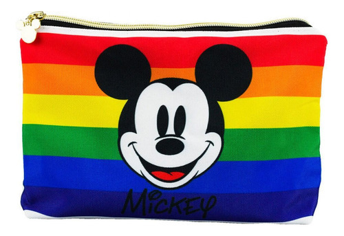 Necessaire Branca Mickey Rainbow 19x7x23cm - Disney