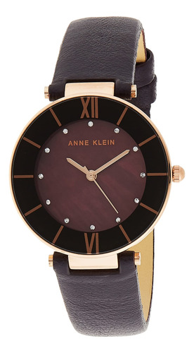 Reloj Anne Klein Con Correa De Piel Y Cristales Swarovski Pa