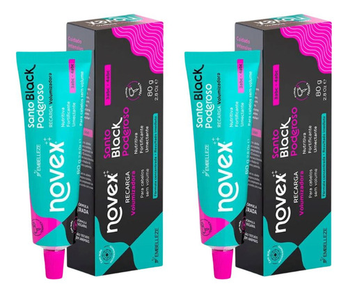 Recarga Novex 80g Santo Black Poderoso Bomba De Oleo - 2un