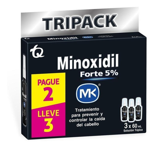 Imagen 1 de 2 de Oferta Minoxidil Mk Forte 5% Pague 2 Lleve 3 Und