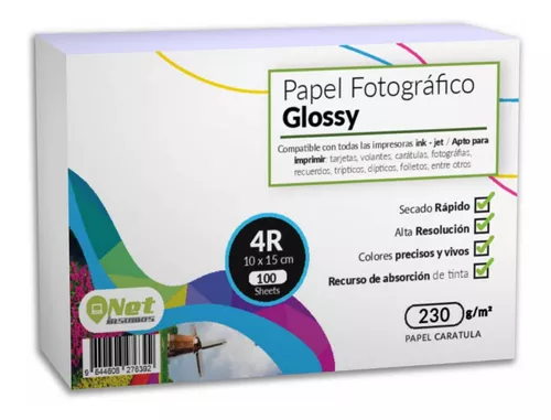 Papel Fotográfico Brillante 230 Gramos 4r 10x15 Cm