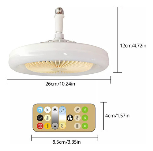Lámpara Led Con Ventilador For Socket 30w Silencioso