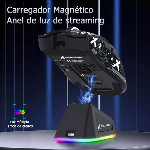 Ratón Inalámbrico Para Juegos X11 Attack Shark De Tres Modos