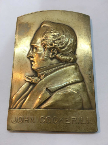 Antigua Medalla/placa De Bronce John Cockerill 1817-1927