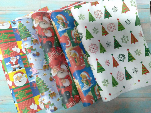 Papel De Navidad 25 Pliegos Diseños Surtidos Regalo Navidad 