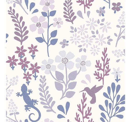 Nuwallpaper Periwinkle Zoey Leaf Peel & Stick Wallpaper