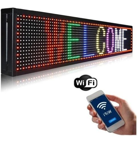 Cartel Led Programable Wifi Dinamico Multicolor Rgb 1 Metro