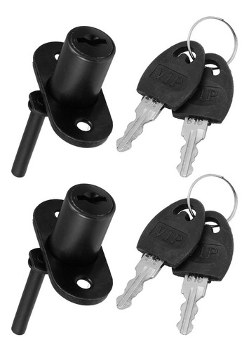 . Fechadura De Êmbolo Para Armário De Mesa E Gaveta, 2 Peças