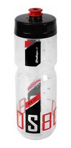 Garrafa Polisport S800 Free Bpa Transparente E Vermelha 800m