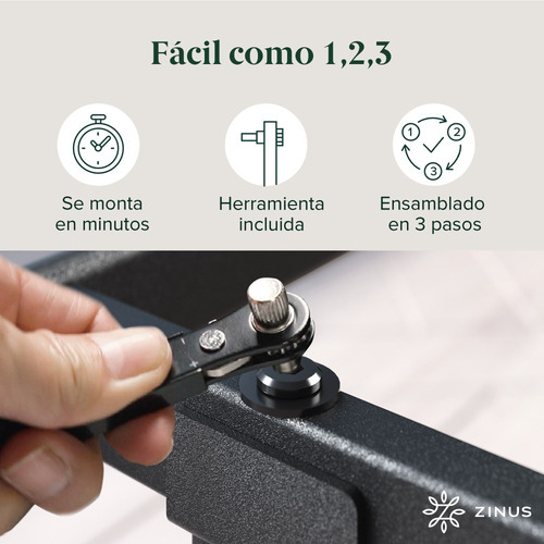 Zinus | Cama Completa Base + Colchón King Rumi