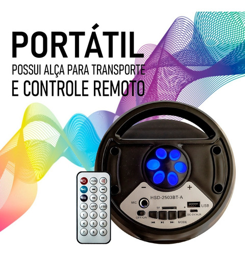 Caixa De Som Amplificada Portátil Bluetooth Microfone Grátis