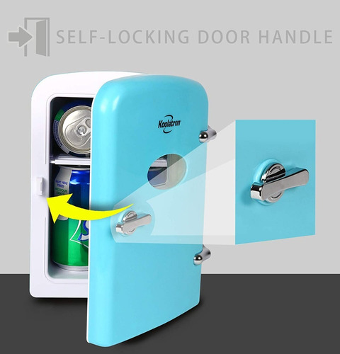Mini Refrigerador Retro Azul Portatil Calentador Viaje Koola