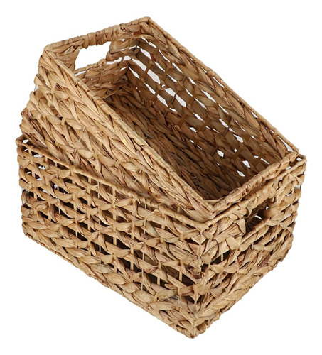 Cesta Rectangular De Jacinto De Agua Con Asas