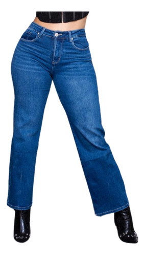 Jeans Mezclilla Pantalon Wide Leg Ancho Max Denim