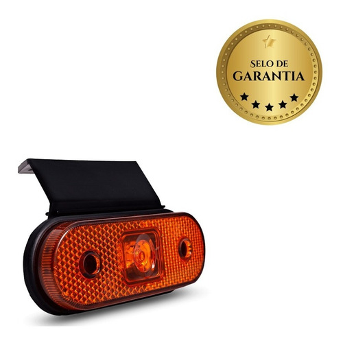 6 Lanterna Ambar Lateral Caminhão Carreta Bau 3 Led Laranja