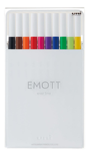 Set Tiralíneas Uniball Emott Pem-sy N°1 X10 Colores