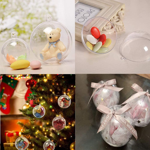 Paquete De 20 Bolas Transparentes Decorativas Para Navidad