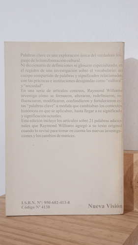 Raymond Williams - Palabras Clave - Nueva Visión