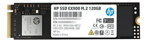 Ssd 120gb Pci-express 3.0 Hp Ex900 Nvme 1.3 M.2 Flash Nand Cor Preto