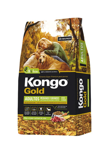 Imagen 1 de 1 de Alimento Kongo Gold  para perro adulto de raza mediana y grande sabor mix en bolsa de 24 kg