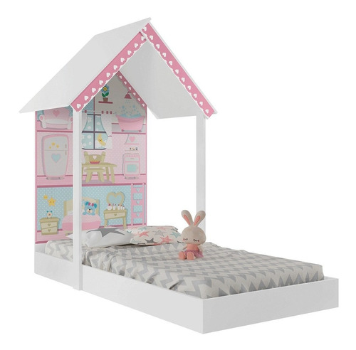 Mini Cama Infantil Montessoriana Dollhouse P13 - Mpozenato Cor Branco