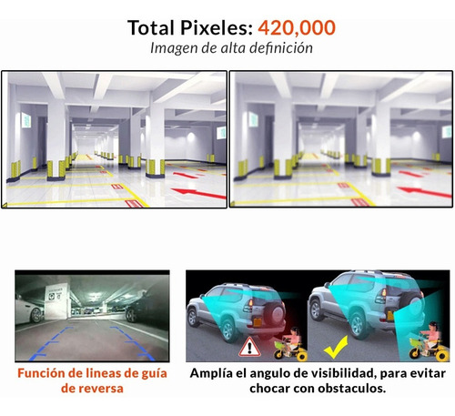 Imagen 5 de 10 de Cámara Retroceso / Reversa /soporte Con Lineas Guia A0119