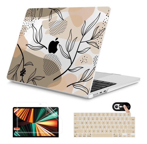 Funda Mektron Para Macbook Air 13 M2 + C/teclado Plants