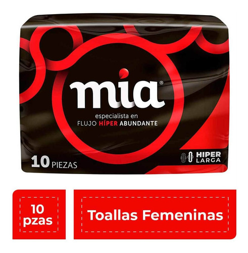 Toallas Femeninas Mía Híper Larga 10 Toallas